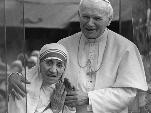 Pope St. John Paul II had Bl. Mother Teresa