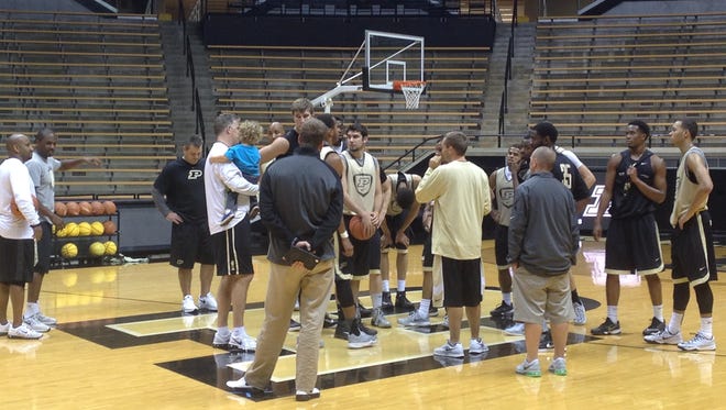 The Boilermakers practice in Mackey Arena on Oct. 6.