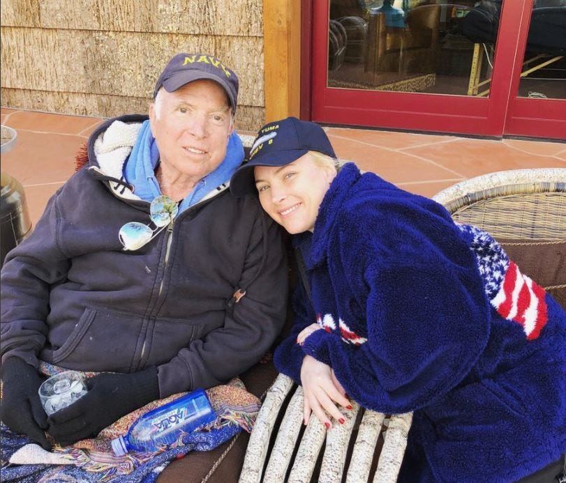 Sen. John McCain and his daughter, Meghan, in an undated photo posted to Instagram on March 18, 2018.