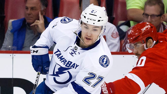Tampa Bay Lightning left wing Jonathan Drouin has four assists during the Stanley Cup Playoffs.