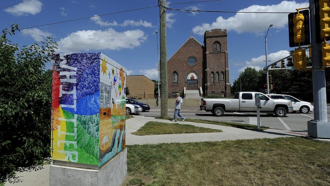 Whittier Middle School students designed the art for these traffic boxes on Cliff Avenue and Eighth Street in Sioux Falls. The designs, which cost $500 to create and install, will last up to seven years.