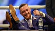 Conor McGregor reacts during a world tour press conference