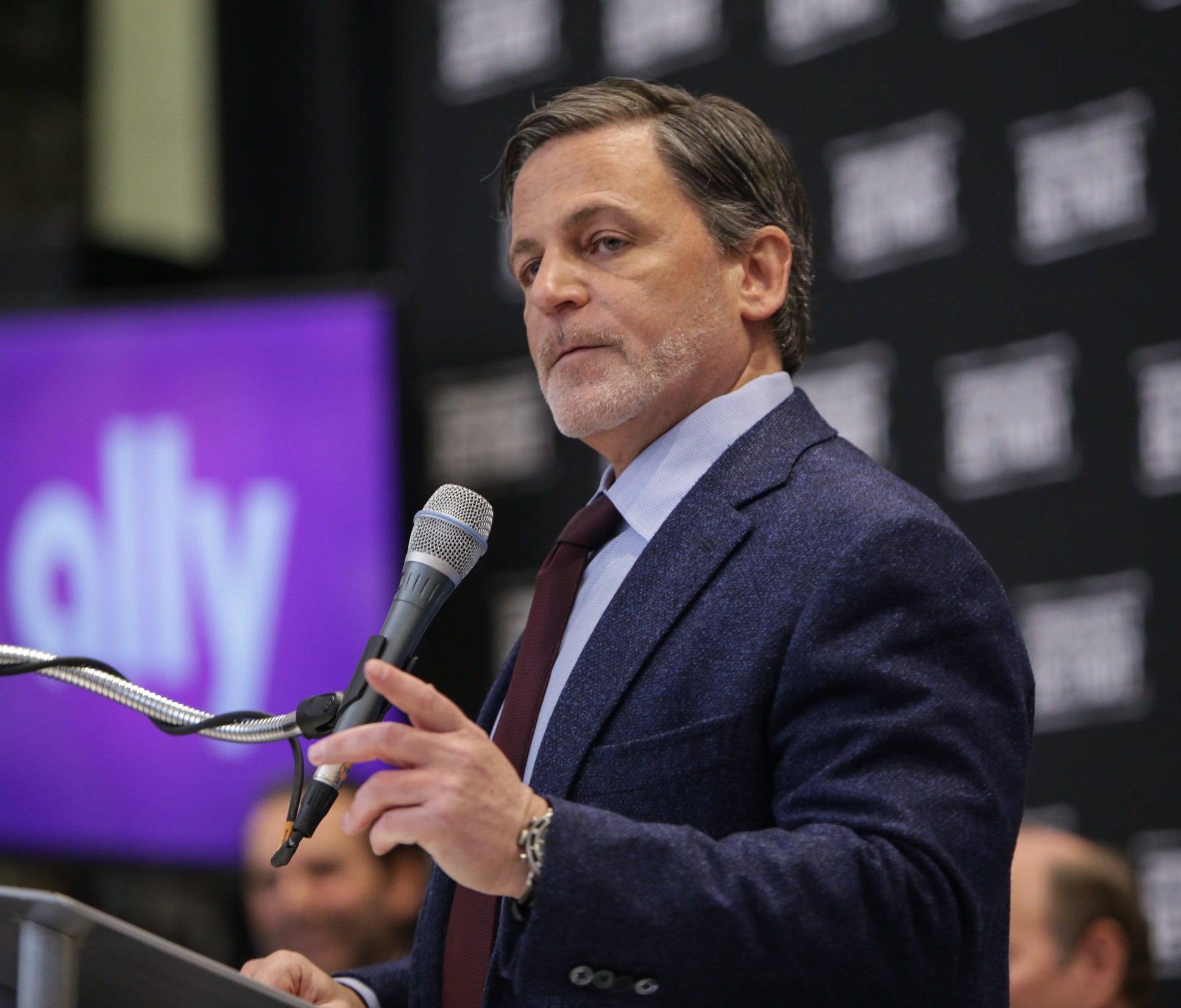 Quicken Loans founder and chairman Dan Gilbert speaks during a press conference at One Detroit Center in downtown Detroit on Tuesday March 31, 2015 while announcing the purchase of the downtown skyscraper.