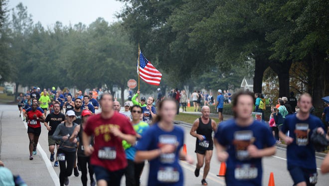 Thousands of runners showed up in Southwood, Thanksgiving morning to run the annual Tallahassee Turkey Trot, Nov. 23, 2017, Tallahassee, Fl