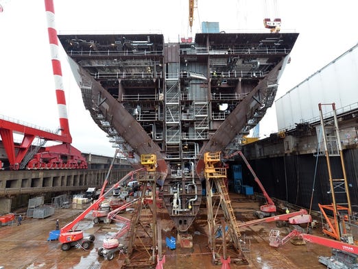 A photo taken in March 2017 shows Royal Caribbean's