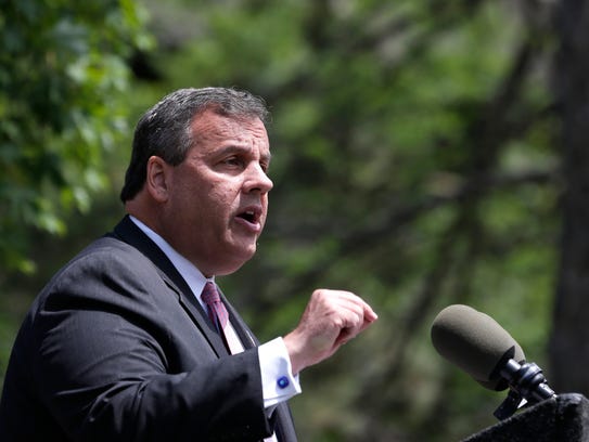 New Jersey Gov. Chris Christie speaks during a news