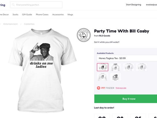 A T-shirt sold on the Teespring website featuring an