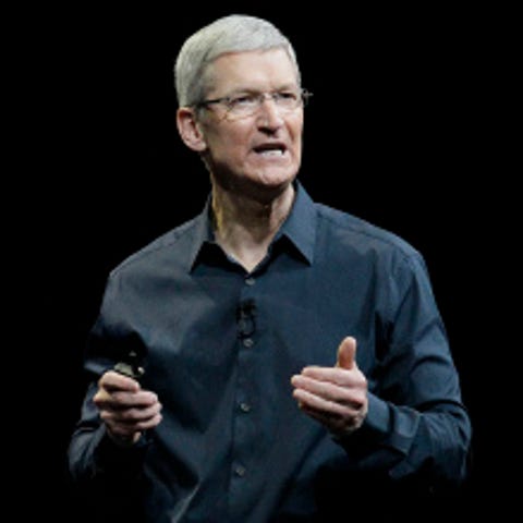 Apple CEO Tim Cook speaks at the Apple Worldwide...