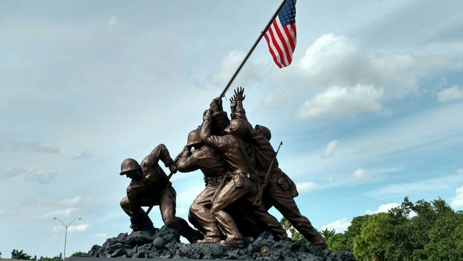 The Iwo Jima Memorial is one of five U.S. war memorials in the Four Mile Cove Eco Park.