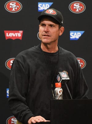 December 28, 2014; San Francisco 49ers head coach Jim Harbaugh.