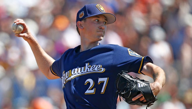 Brewers starting pitcher Zach Davies had a solid start against the Giants on Sunday.