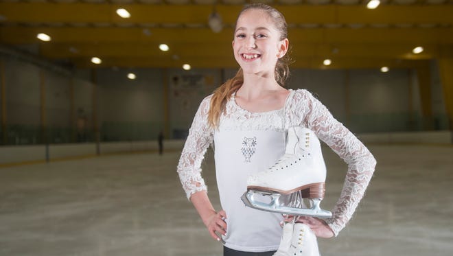 Portrait of Jenna Gordon, an 11-year-old standout figure skater from Medford, at the Igloo in Mount Laurel.  02.08.16