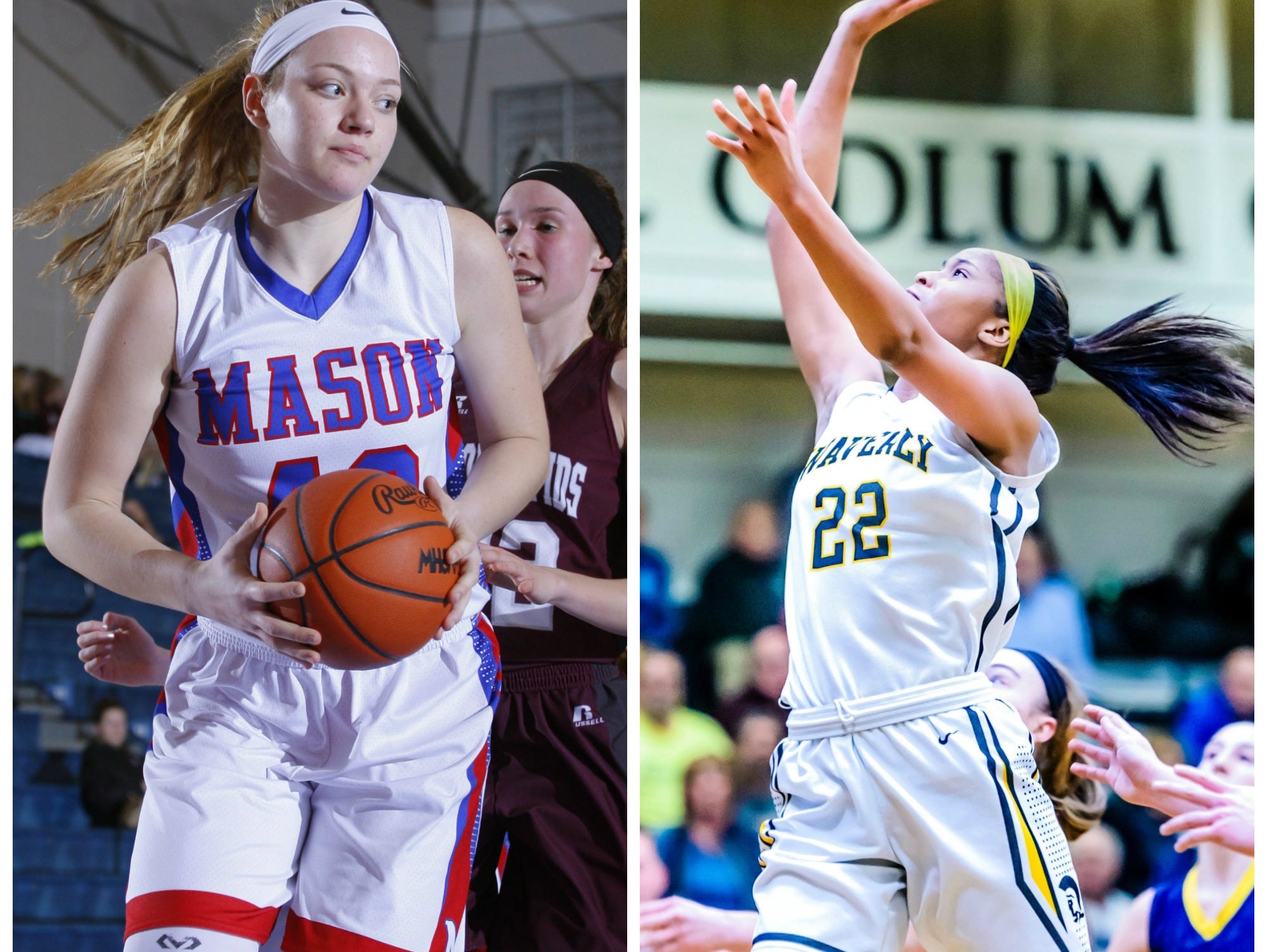 Mason's Autumn Kissman, left, and Waverly's Alisia Smith were Associated Press Class A all-state selections.