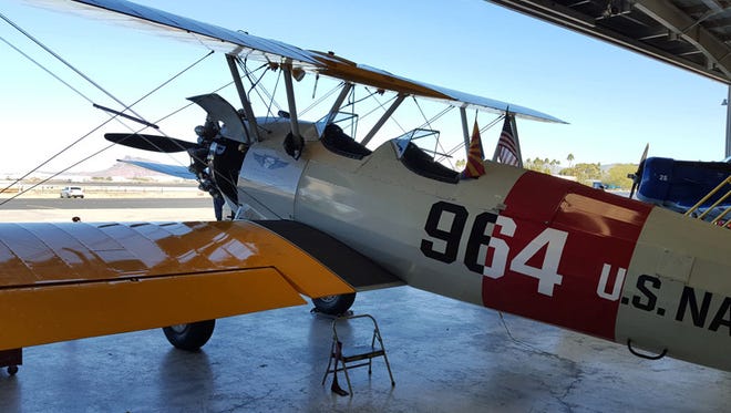 This plane is similar to those used in the 1920's to deliver mail. It's housed at the Commemorative Air Force Airbase in Mesa.