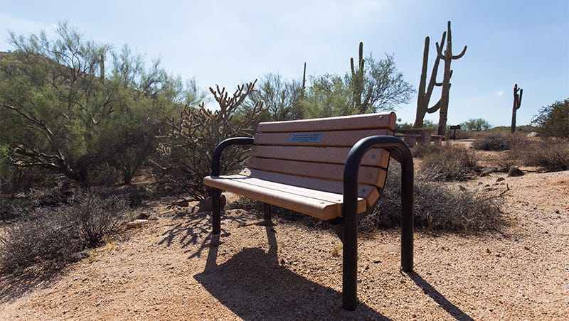 Weary Hikers Rest On Memorial Benches In Phoenix Area Parks