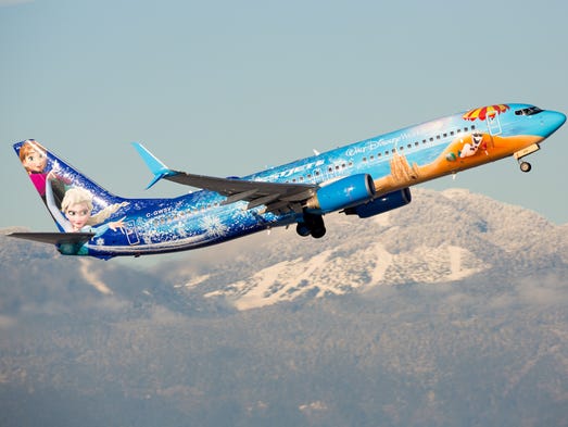 Westjet's 'Frozen' themed Disney jet departs Vancouver
