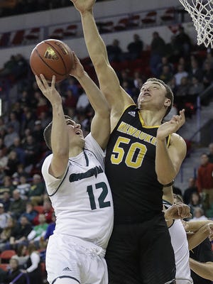 Point guard Trevor Anderson (12) plans to leave UWGB for Wisconsin.