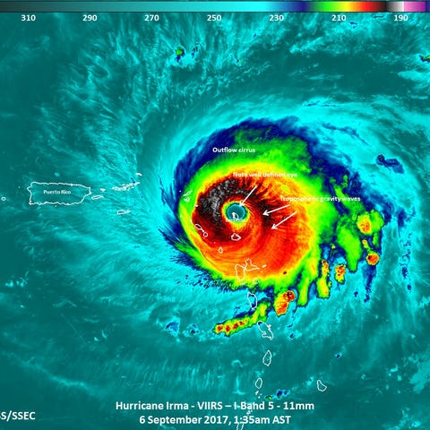 A NASA satellite passed over Hurricane Irma when t