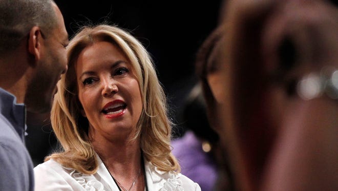 Part-owner and president of the Los Angeles Lakers Jeanie Buss says she's not opposed to ads on jerseys.