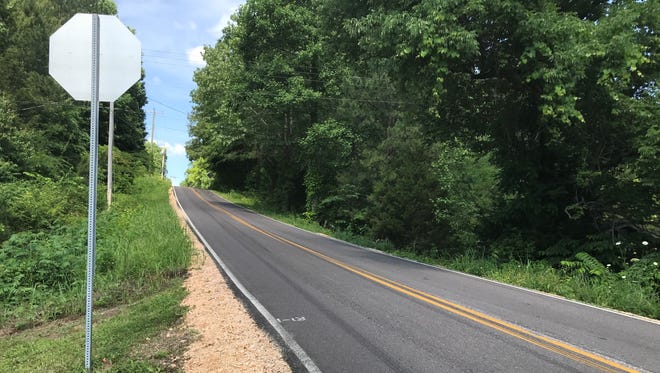 This is the hill on Herndon Road Anna and Tyler Rosson rolled down backward before divine intervention and Decatur County Sheriff officer Donnell Kirklin helped stop that.