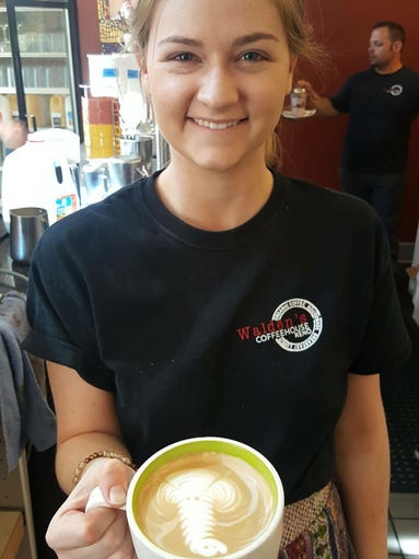 Creative coffee art by Casey Connolly of Walden's Coffeehouse