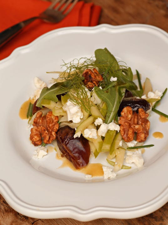 Fennel and Apple Salad With Feta, Dates and Toasted Walnuts