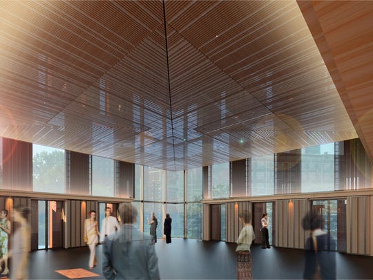 A rendering shows the planned entry for the Owsley Brown II History Center.