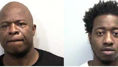 Jeffrey Phillips Sr., left, and Jeffrey Phillips Jr. were arrested in a burglary Monday.