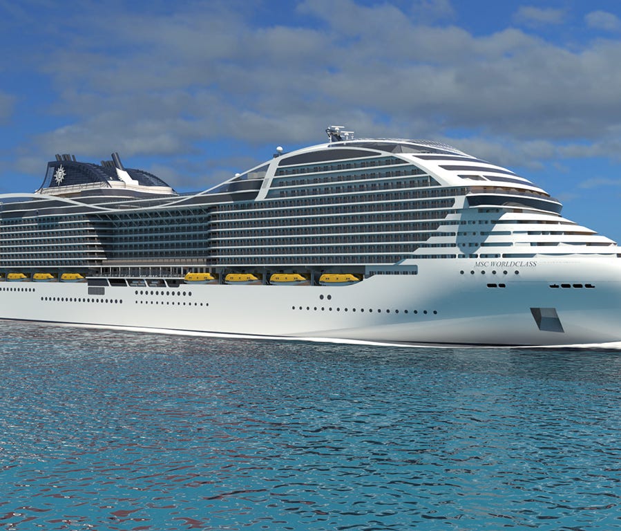 MSC Cruises' World Class ships will feature an unusual shape.