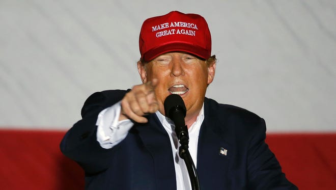 Republican presidential candidate Donald Trump speaks at a rally on March 13, 2016 in Boca Raton, Florida.