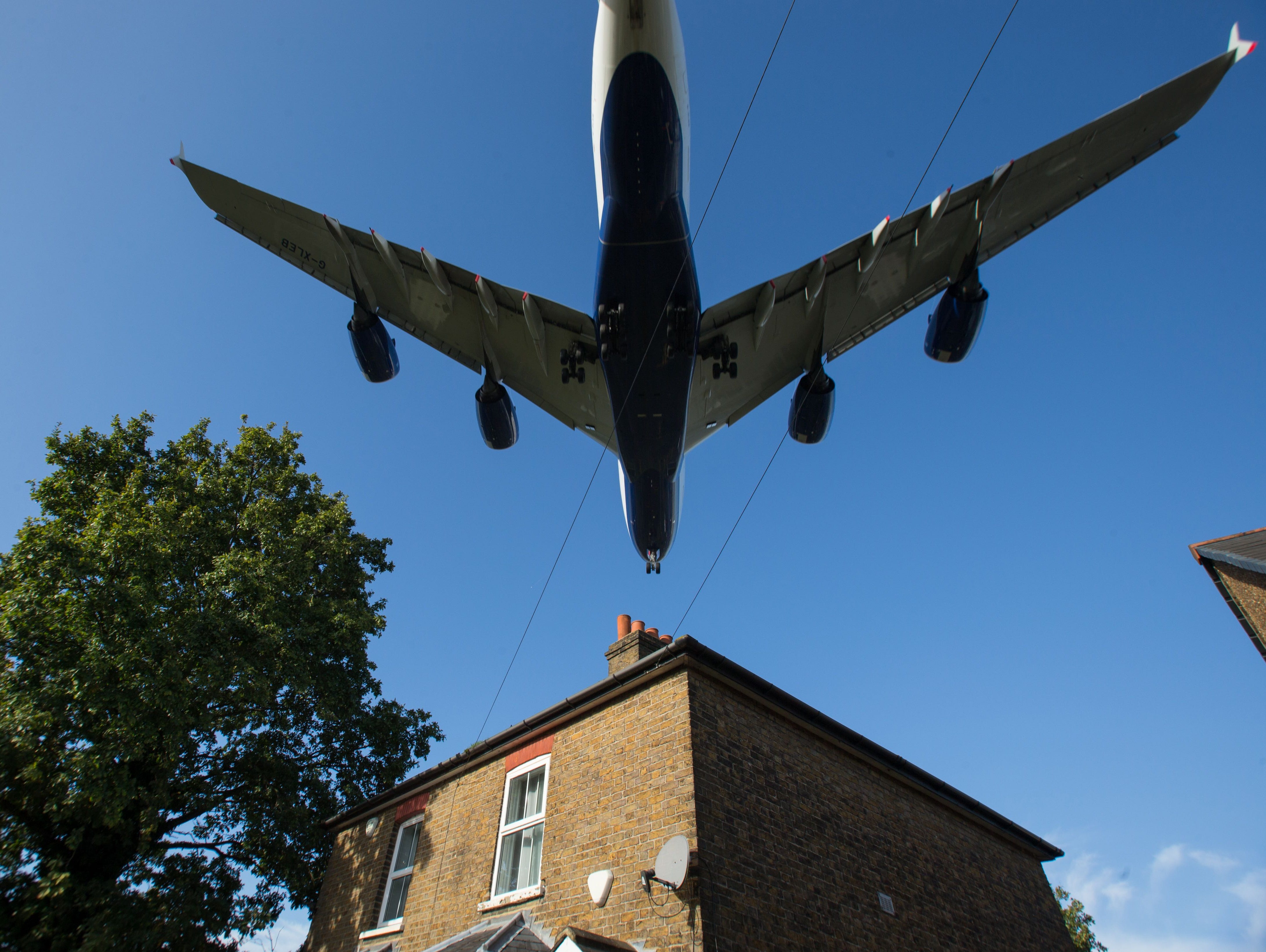 This file photo taken on Oct. 17, 2016 shows passenger aircraft preparing to land at London Heathrow Airport in west London.