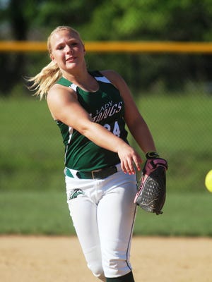 Karlie Shackelford pitches for Brossart in 2014.
