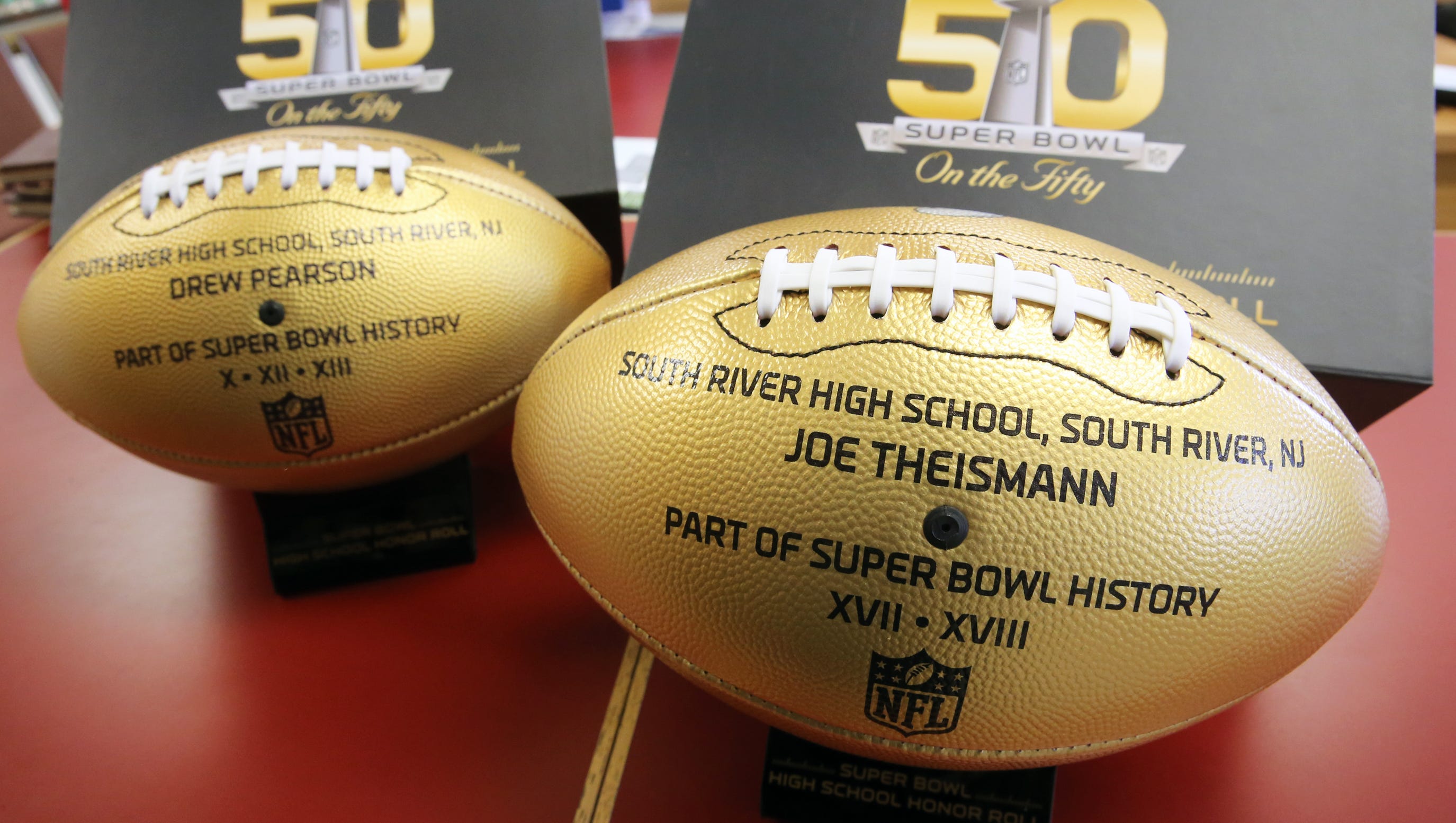 South River gets Super Bowl footballs honoring Theismann, Pearson