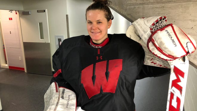 Wisconsin women's hockey goalie Kristen Campbell.
