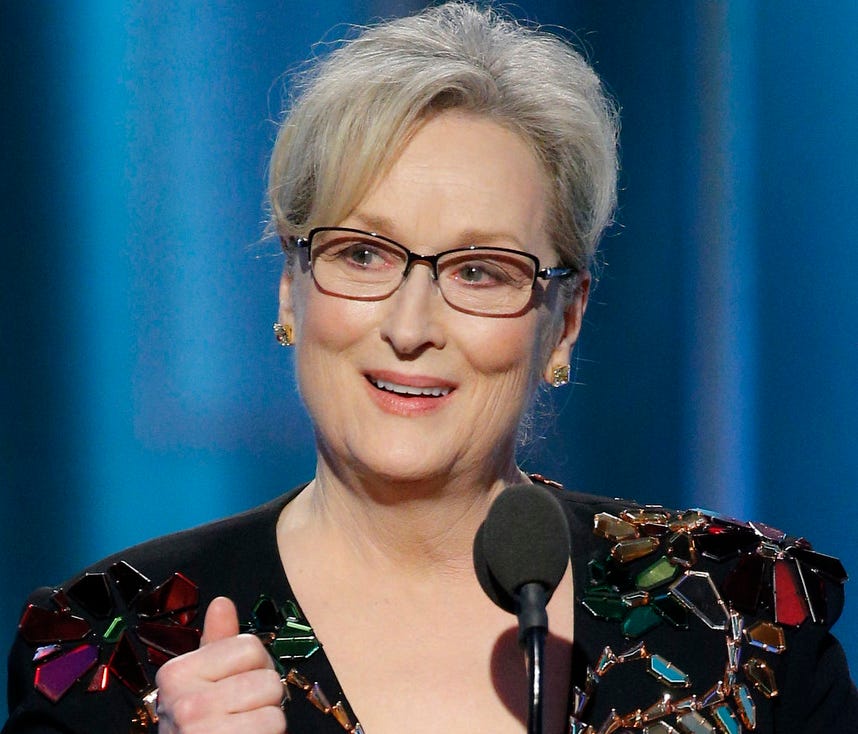 Meryl Streep got political during her speech at the 74th annual Golden Globes Sunday.