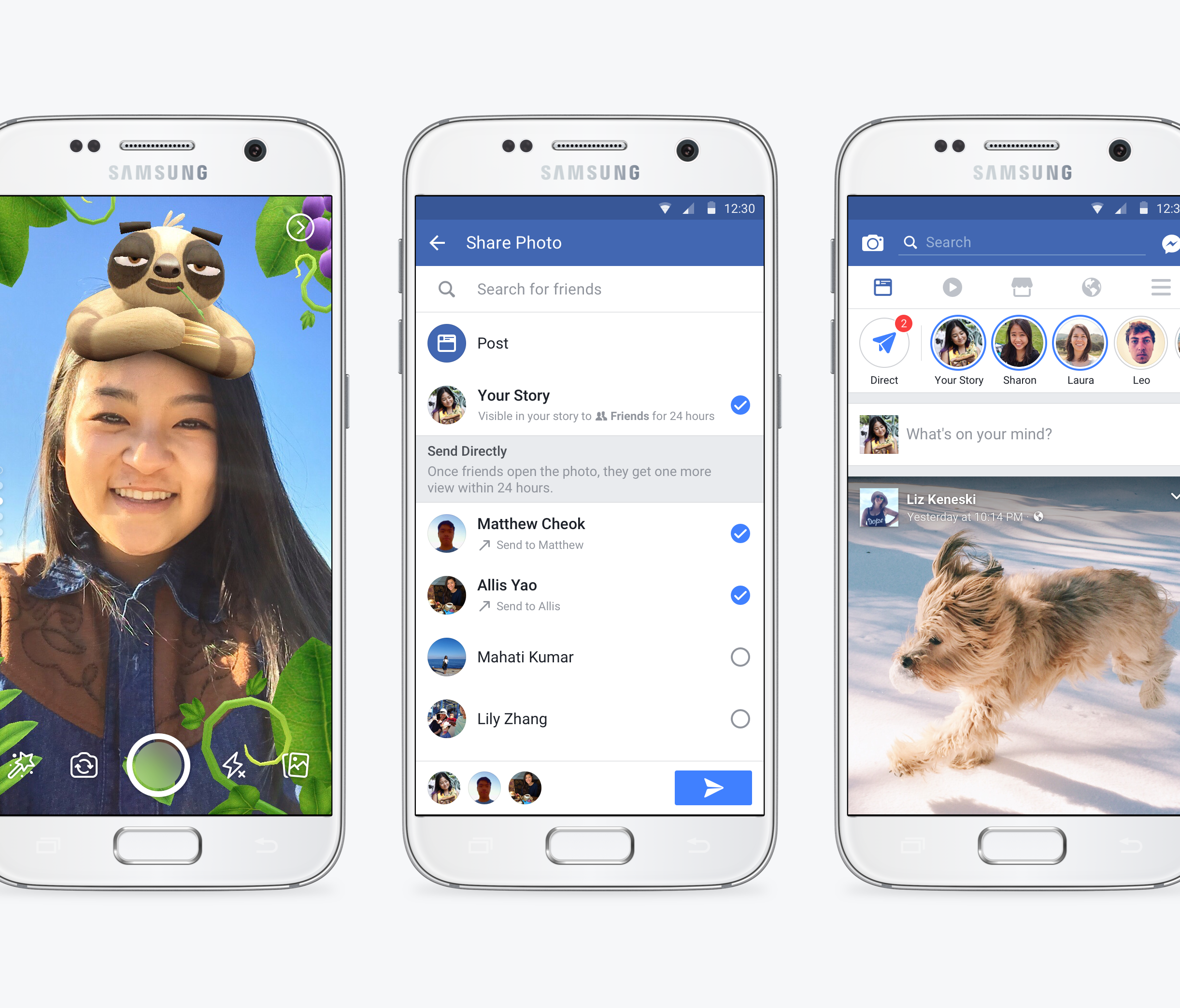 Facebook on Tuesday began rolling out Stories, which encourages people to share photos and videos with friends that vanish after 24 hours.   It also debuted a slew of new camera effects.