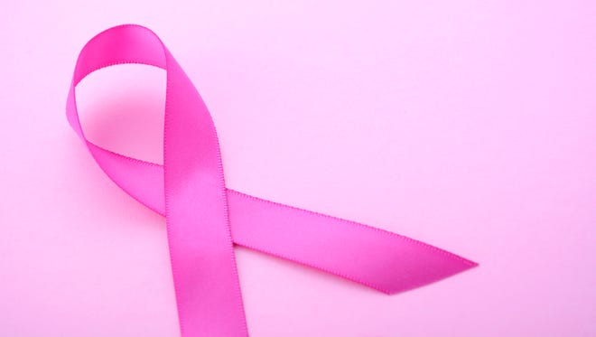 Pink Ribbon Charity for Womens Health Awareness with pink ribbon on a pink background with copy space for your text here.