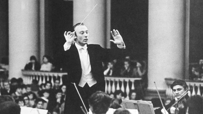 Greenville Symphony music director Edvard Tchivzhel is pictured during his days as associate conductor of the legendary USSR State Symphony Orchestra.