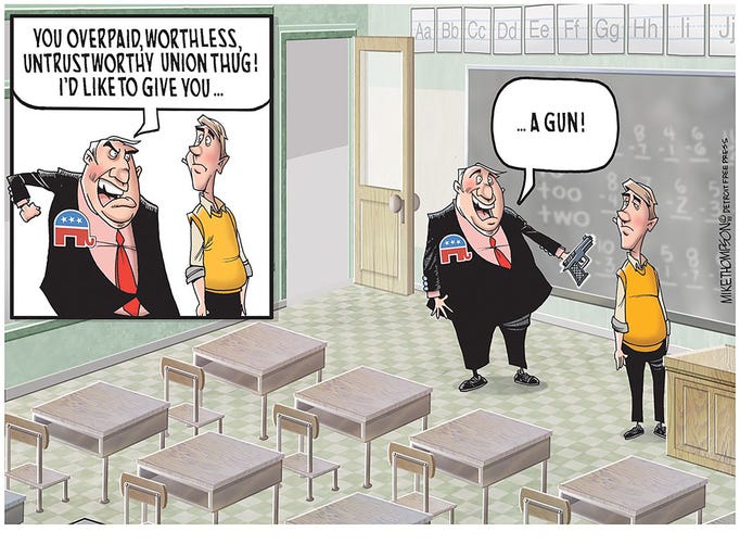 The cartoonist's homepage, freep.com/opinion/mike-thompson