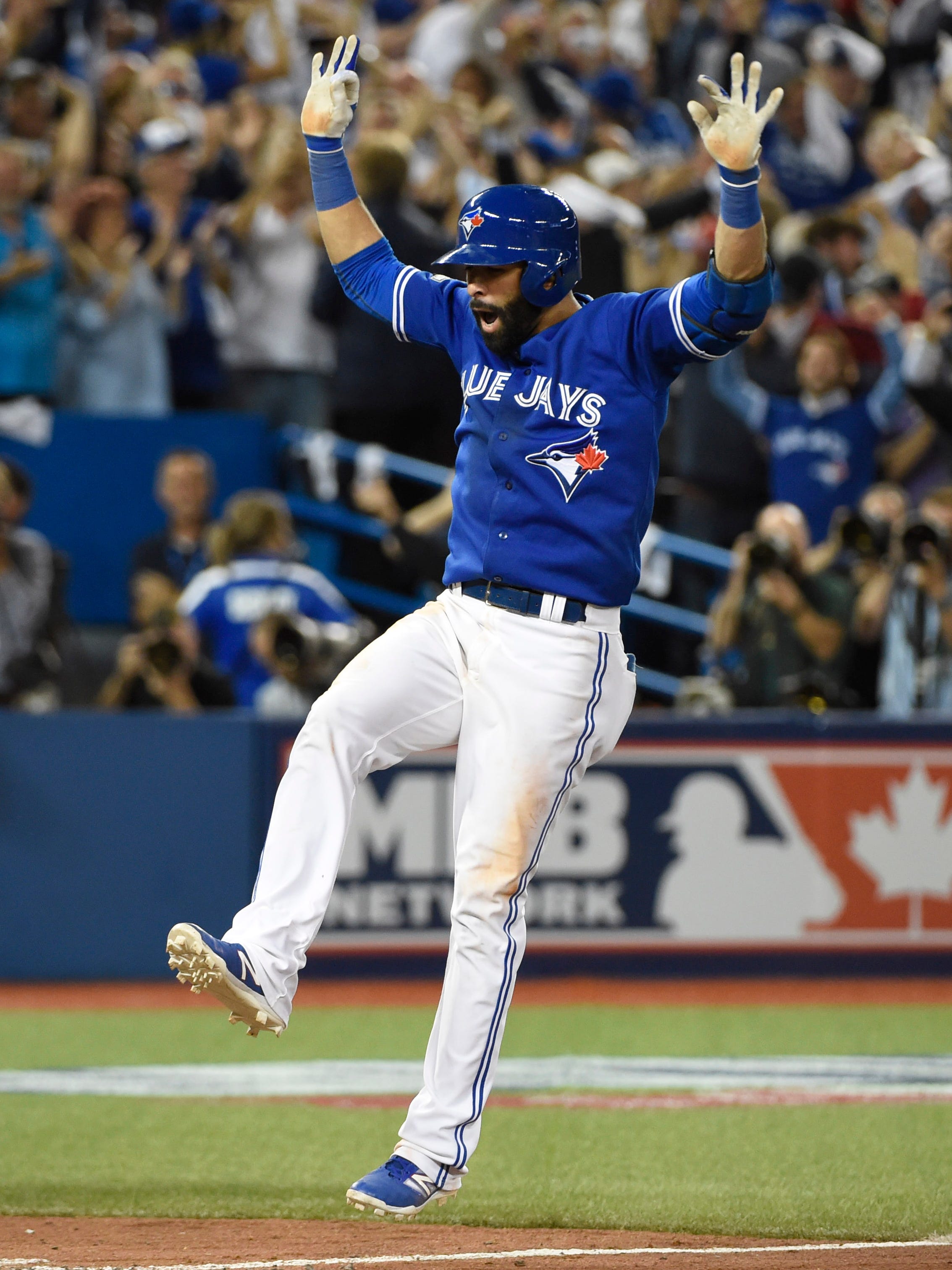 Jose Bautista Blue Jays Win Wild Game 5 Vs Rangers Advance To Alcs