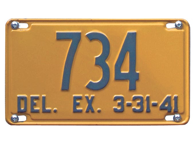 Delaware license plates through the years