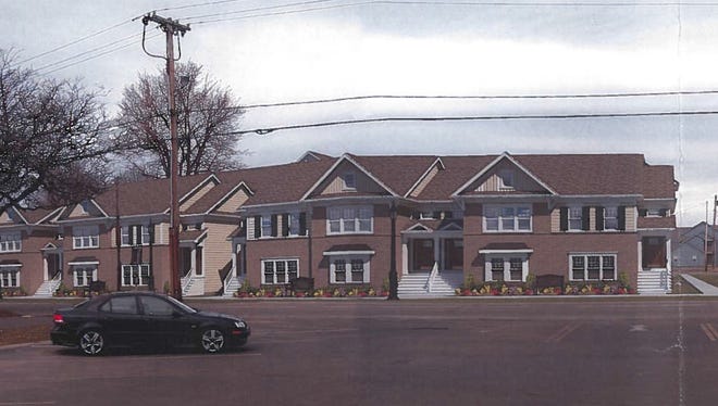 A rendering of the North Ponds Apartments project on North Avenue in Webster, as seen from the west.