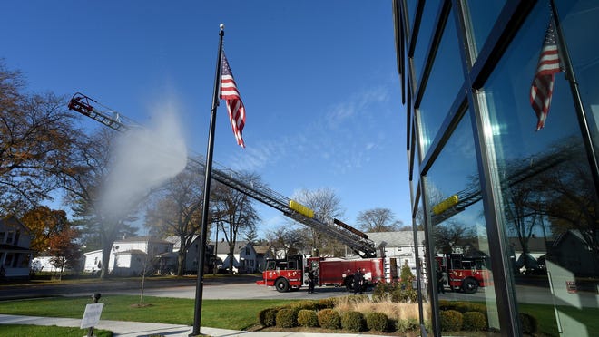 A view from outside the City of Monroe's Central Fire Station, located at 911 E. Third St. This November, the city will ask voters to consider a millage to fund the construction of a police station adjoining the three-year-old fire station.