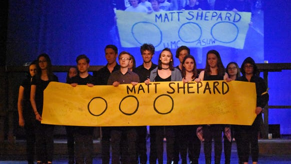 The cast of Greasepaint Youtheatre's "The Laramie Project."