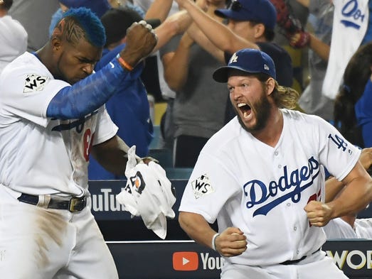 Game 2 at Dodger Stadium: Yasiel Puig and Clayton Kershaw