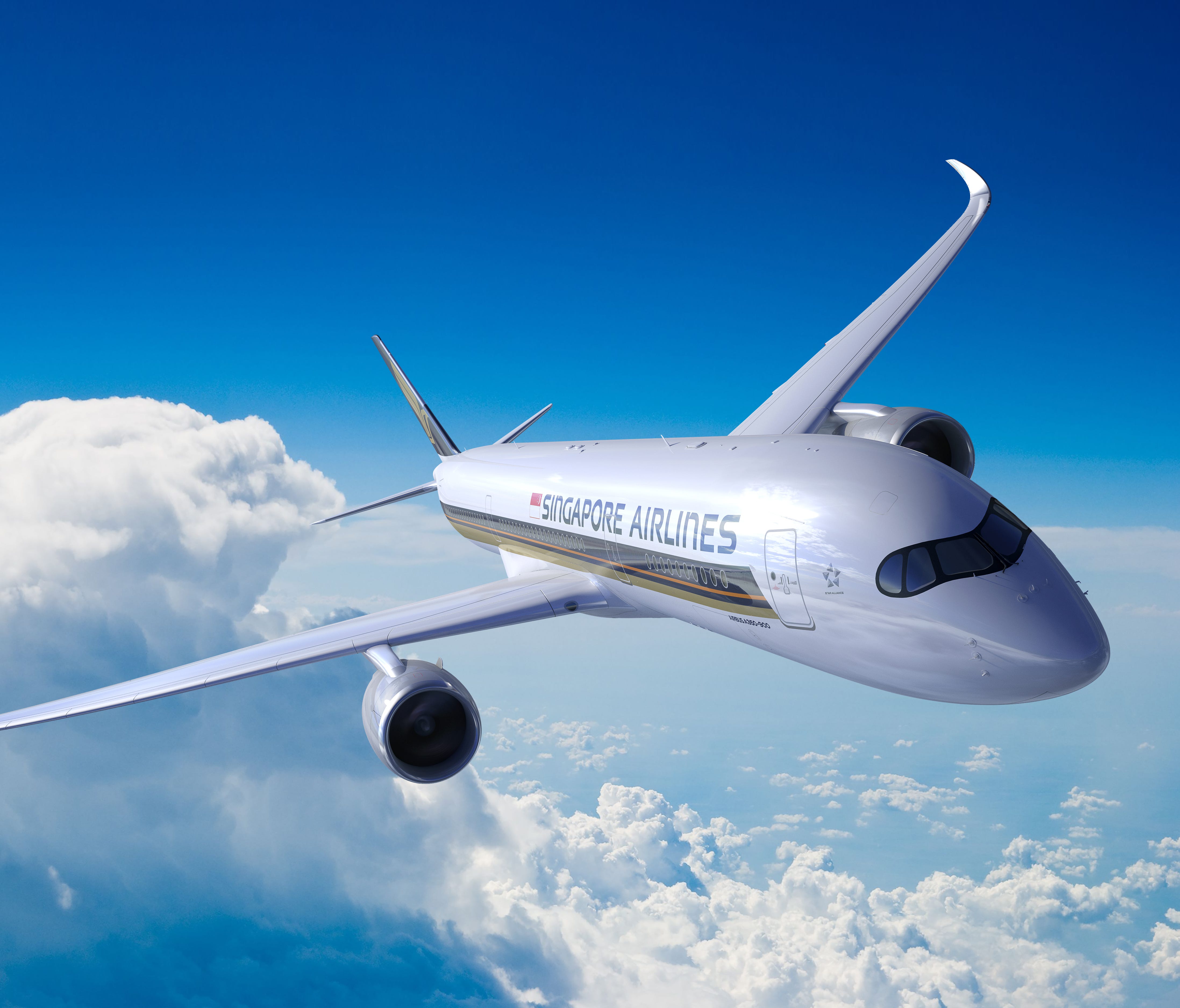 This rendering provided by Singapore Airlines shows one of the carrier's new Airbus A350-900 