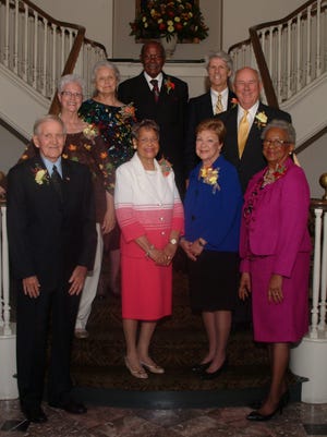 The Montgomery Area Council on Aging recognized nine individuals as its 2016 Seniors of Achievement Honorees.  They were Viola Jordan and Kay Miller, center front; and from left, counterclockwise, Richard Forster, Judy Huett, Lenore Kirkpatrick, Loveless Johnson, David Woods, Emery Kyle Kyser Sr. and Doris Sanders.