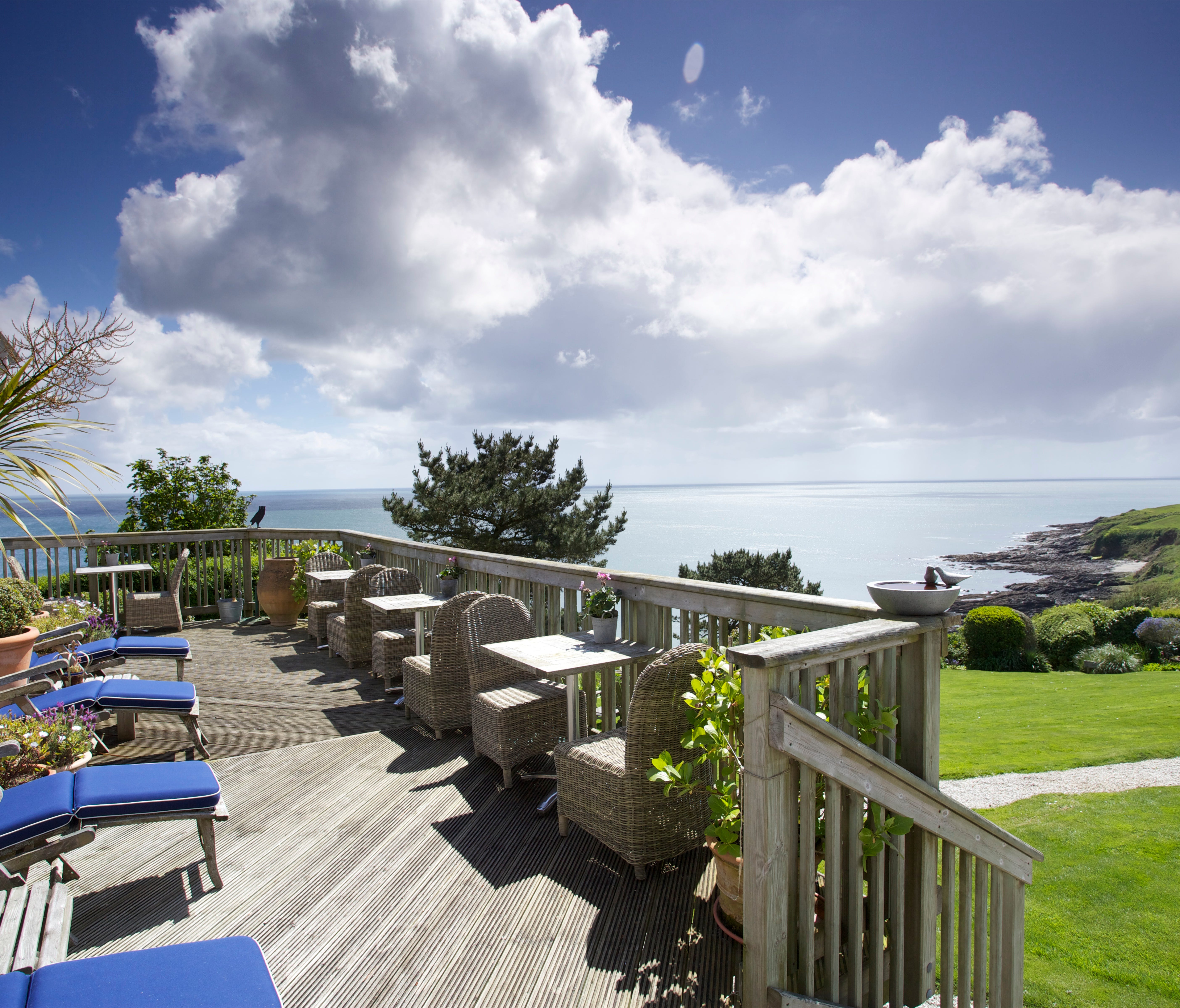 Driftwood, Portscatho, Cornwall: Follow the woodland path that winds down through the landscaped garden to a private beach from this New-England-inspired hotel overlooking Gerrans Bay, or sink into an Adirondack chair on the lawn and soak up the view