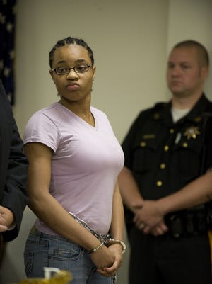Shatara Carter, then 14, pleads guilty to aggravated manslaughter at a court hearing in Camden in May 2010.
