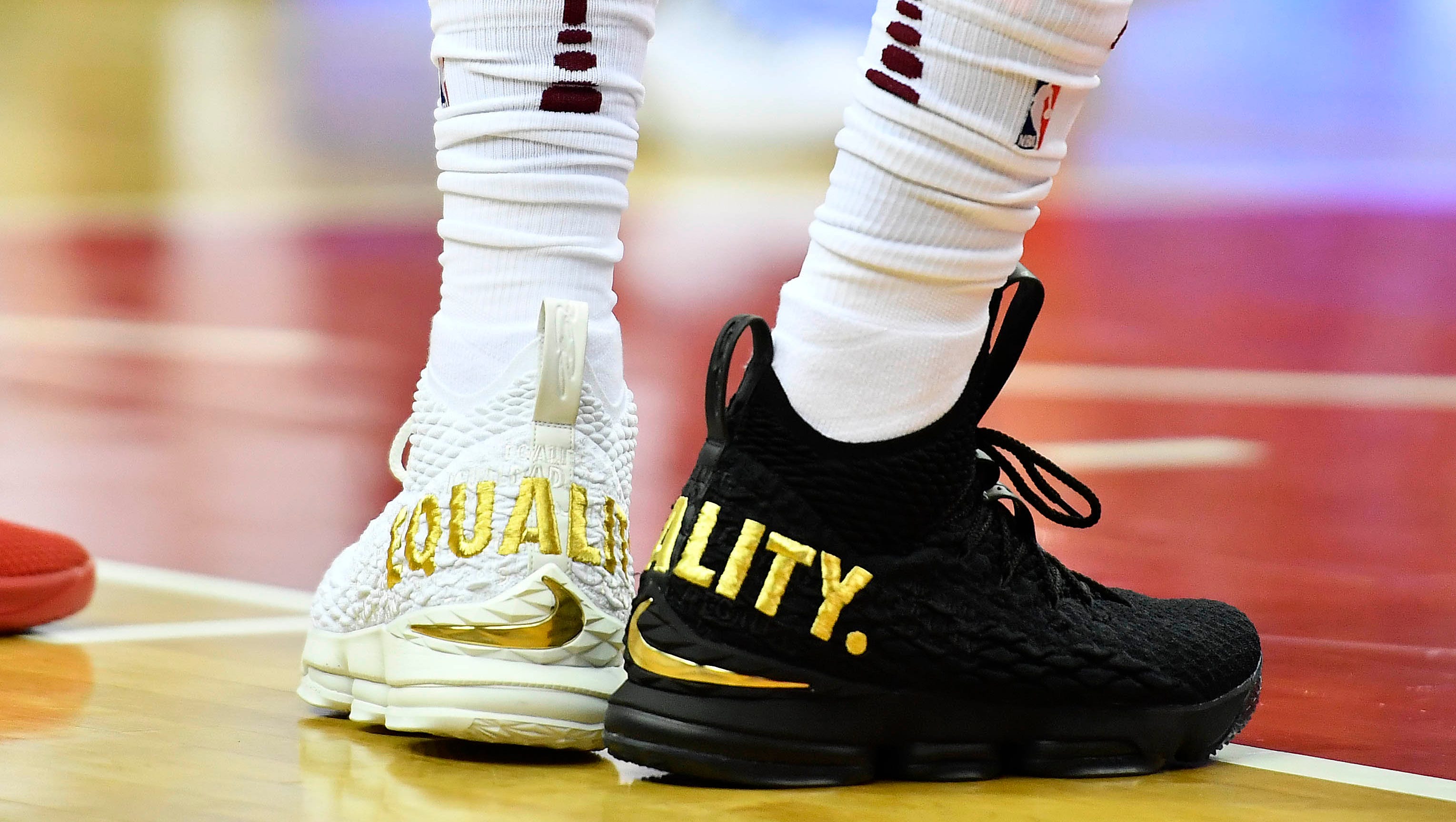 LeBron James makes statement with 'Equality' sneakers worn in .
